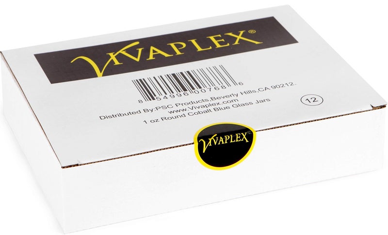 Vivaplex, 12, Cobalt Blue, 1 oz, Round Glass Jars, with Inner Liners and black Lids - Image 2